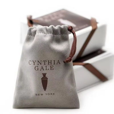 Diseño pequeño lujo polvo de terciopelo joyería de tira de la correa bolsa de embalaje bolsa y caja con logotipo