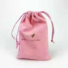 Diseño pequeño lujo polvo de terciopelo joyería de tira de la correa bolsa de embalaje bolsa y caja con logotipo