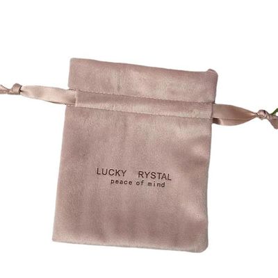 Embalaje pequeño Cinturón de drawing Bolsa de joyería de terciopelo Logotipo personalizado Impreso Tejido de terciopelo suave