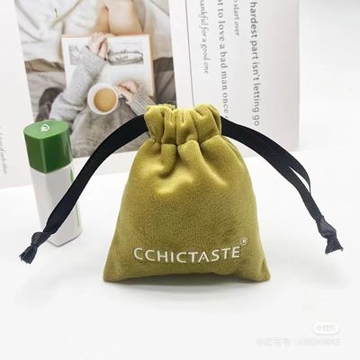 Embalaje pequeño Cinturón de drawing Bolsa de joyería de terciopelo Logotipo personalizado Impreso Tejido de terciopelo suave