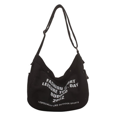 Material de revestimiento de poliéster Bolso de lona de hombro cruzado de gran capacidad para mujeres