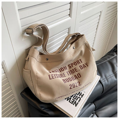 Material de revestimiento de poliéster Bolso de lona de hombro cruzado de gran capacidad para mujeres