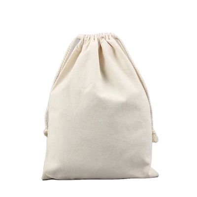 Bolsa de algodón con cuerda de tracción de logotipo personalizado para envases ecológicos reutilizables de tamaño pequeño