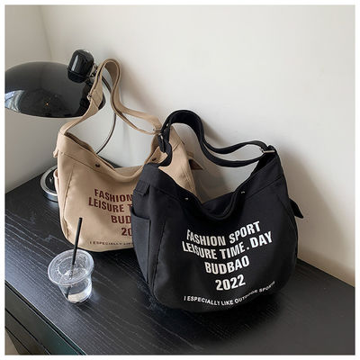 Material de revestimiento de poliéster Bolso de lona de hombro cruzado de gran capacidad para mujeres