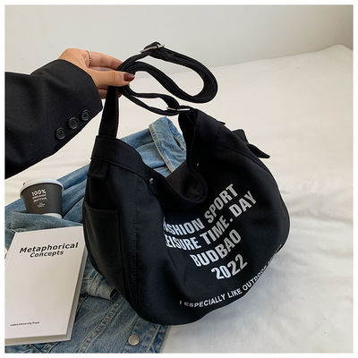 Material de revestimiento de poliéster Bolso de lona de hombro cruzado de gran capacidad para mujeres