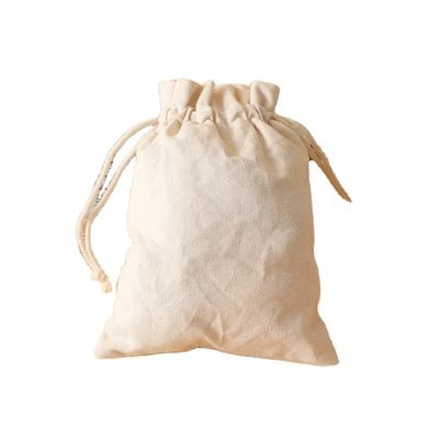 Bolsa de algodón con cuerda de tracción de logotipo personalizado para envases ecológicos reutilizables de tamaño pequeño