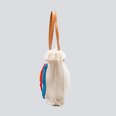 Lo más nuevo de moda personalizado de algodón reutilizable de lona bolsa de toque para mujeres Logotipo impreso
