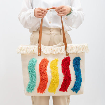 Lo más nuevo de moda personalizado de algodón reutilizable de lona bolsa de toque para mujeres Logotipo impreso