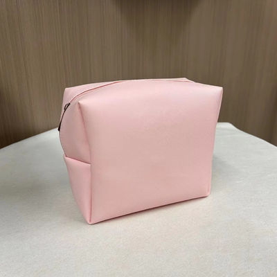 Imprimir patrón PU impermeable Ziplock Cosmética Bolsa de maquillaje Bolsa en color rosa de caramelo personalizado