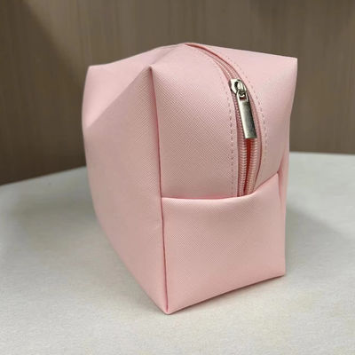 Imprimir patrón PU impermeable Ziplock Cosmética Bolsa de maquillaje Bolsa en color rosa de caramelo personalizado