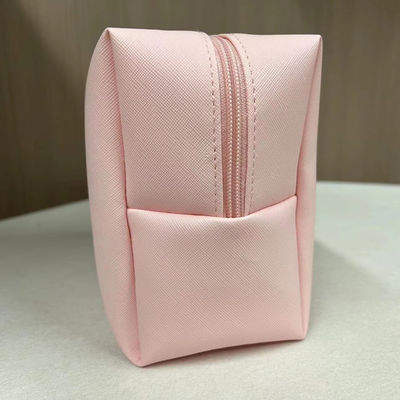 Imprimir patrón PU impermeable Ziplock Cosmética Bolsa de maquillaje Bolsa en color rosa de caramelo personalizado