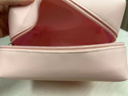 Imprimir patrón PU impermeable Ziplock Cosmética Bolsa de maquillaje Bolsa en color rosa de caramelo personalizado