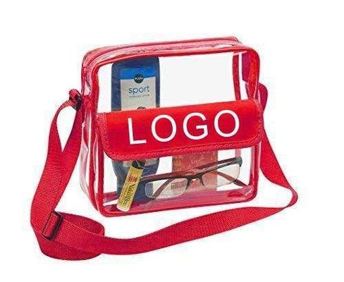 Logotipo personalizado Claros Rojo DST Estadio Bolso de Mensajero Crossbody con Correa de Bordado Tejido