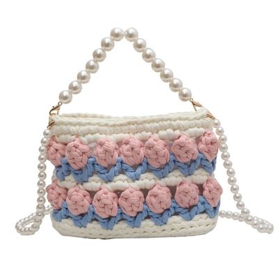 Bolsas de hombro y eslingas hechas a mano con tejido de gancho y punto para mujeres Logotipo personalizado aceptado