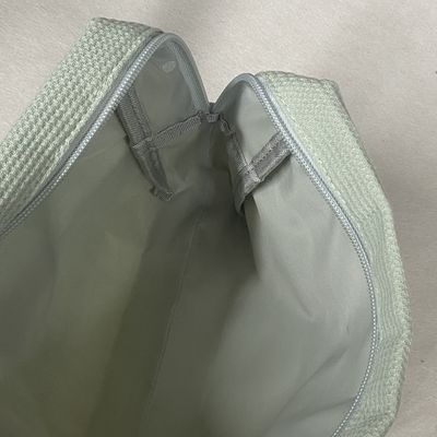 Bolso de maquillaje personalizado con logotipo privado de corduroy a rayas para mujeres con el estilo más moderno