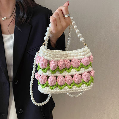 Bolsas de hombro y eslingas hechas a mano con tejido de gancho y punto para mujeres Logotipo personalizado aceptado