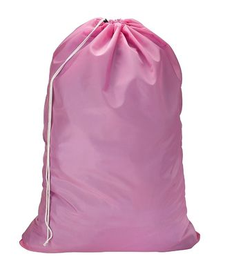 Bolsa de lavandería de nylon de poliéster con cuerda de dibujo de color personalizada para almacenamiento en el hogar y a granel