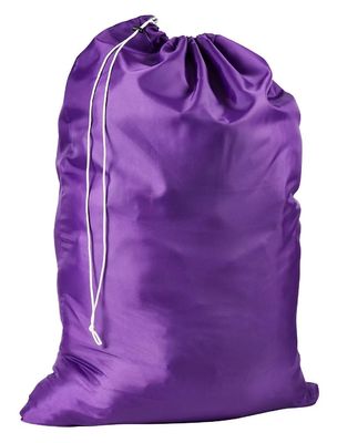 Bolsa de lavandería de nylon de poliéster con cuerda de dibujo de color personalizada para almacenamiento en el hogar y a granel