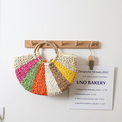 Bolsas de regalo de arco iris Colección de bolsas de regalo de rattan hechas a mano con cierre abierto