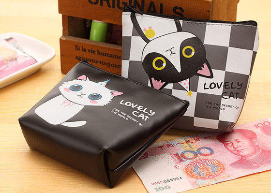 Color personalizado Aguas a prueba de auriculares Almacenamiento Bolso de monedas de plástico para llave de gato lindo