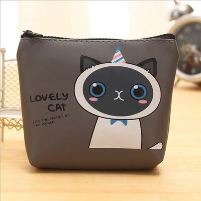 Color personalizado Aguas a prueba de auriculares Almacenamiento Bolso de monedas de plástico para llave de gato lindo