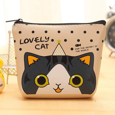 Color personalizado Aguas a prueba de auriculares Almacenamiento Bolso de monedas de plástico para llave de gato lindo