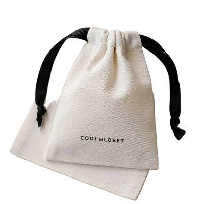 Bolso de cordón de algodón Twill ecológico para embalaje de regalo de joyas de color personalizado