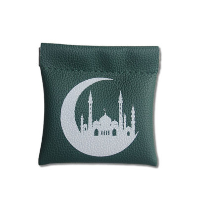Bolso de moneda de cuero compacto para musulmanes de color personalizado de material de cuero genuino