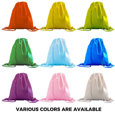 Bolsa escolar carruaje de algodón mochila de cuerda de tira con logotipo personalizado Impresión y marca