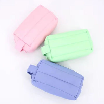 Bolsa de maquillaje de viaje de nylon impermeable con cierre de cremallera y diseño de logotipo