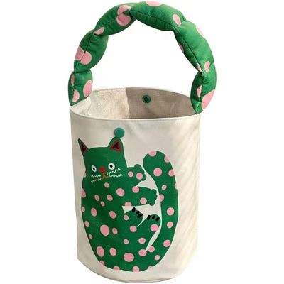 Mini Cute Bucket Bag Canvas Tote Bag Bolsillo delantero y diseño personalizado