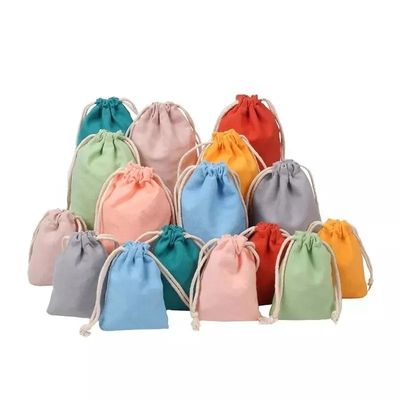 Bolso de lienzo de algodón con cuerdas de color personalizado con doble cuerdas estilo PUNCH