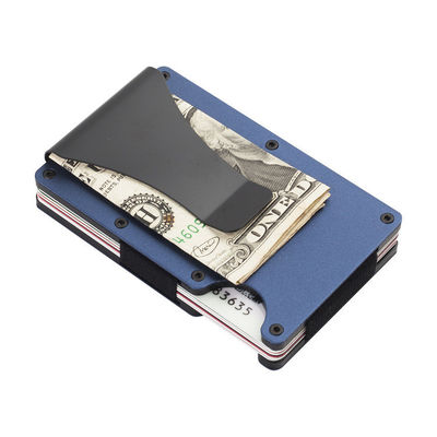 Cartera de aluminio de bloqueo de RFID reutilizable/cartera de aluminio de metal slim para hombres/cartera de aluminio minimalista