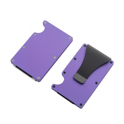Cartera de aluminio de bloqueo de RFID reutilizable/cartera de aluminio de metal slim para hombres/cartera de aluminio minimalista
