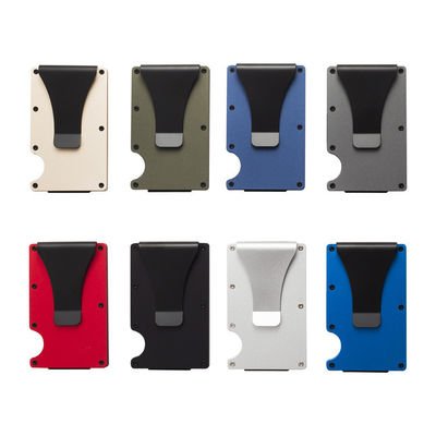 Cartera de aluminio de bloqueo de RFID reutilizable/cartera de aluminio de metal slim para hombres/cartera de aluminio minimalista