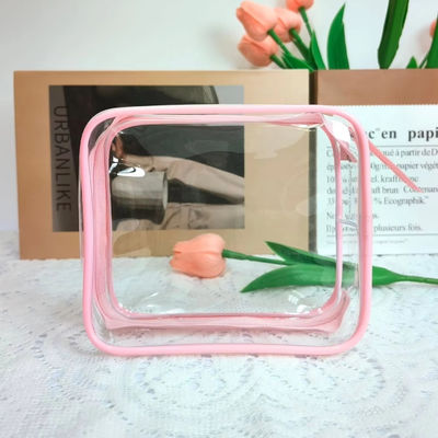 Promoción venta estilo de moda impermeable maquillaje transparente bolsa para su colección de cosméticos
