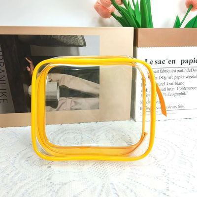 Promoción venta estilo de moda impermeable maquillaje transparente bolsa para su colección de cosméticos