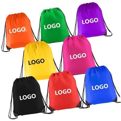 Cerradura de cuerdas de poliéster de nylon patrón geométrico mochila de tira de cuerdas para gimnasio y viajes