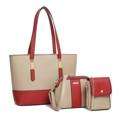 Carta de moda Impresión Bolsa de algodón para mujeres Bolsa de mano de tres piezas de gran capacidad