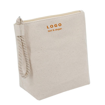 OEM/ODM Acceptable Bolsa de maquillaje de algodón Calico con cremallera para viajes naturales reciclados