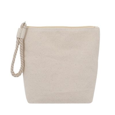 OEM/ODM Acceptable Bolsa de maquillaje de algodón Calico con cremallera para viajes naturales reciclados
