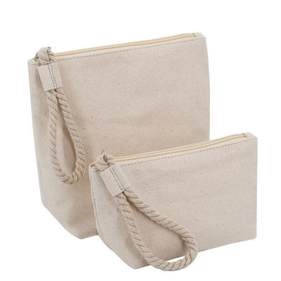 OEM/ODM Acceptable Bolsa de maquillaje de algodón Calico con cremallera para viajes naturales reciclados