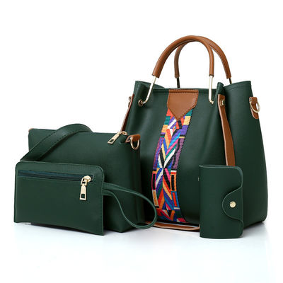 2022 Moderno 4 Pcs Conjunto de bolso de hombro de cuero de PU para la vida escolar diaria