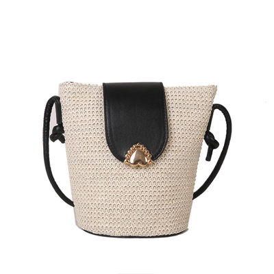 Diseñador de estilo de verano bolso de arena redonda hecha a mano bolso de playa tejido para bolso de mano para mujeres