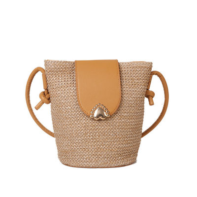 Diseñador de estilo de verano bolso de arena redonda hecha a mano bolso de playa tejido para bolso de mano para mujeres