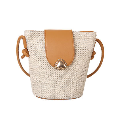 Diseñador de estilo de verano bolso de arena redonda hecha a mano bolso de playa tejido para bolso de mano para mujeres