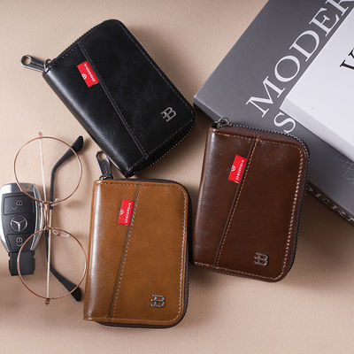 Cartera de cuero para hombres con monedas carteras de dinero titulares de tarjetas de crédito y llaveros diseñador