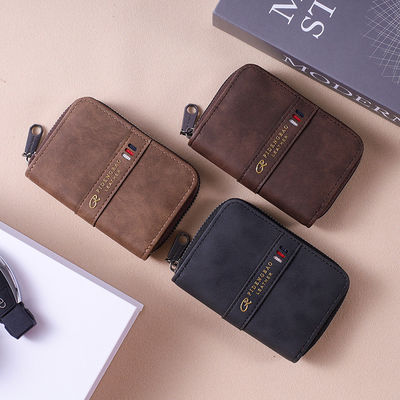 Cartera de cuero para hombres con monedas carteras de dinero titulares de tarjetas de crédito y llaveros diseñador