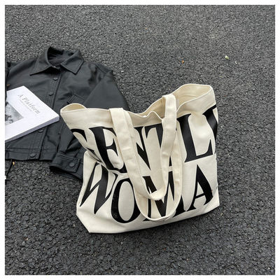 Logotipo personalizado Bolso de algodón de lona natural perfecto para viajes y excursiones