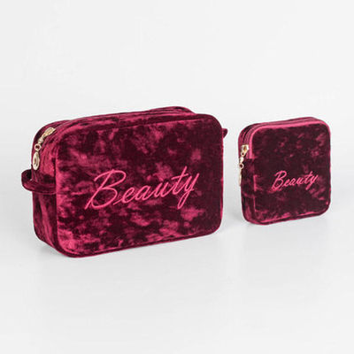 Bolsa portátil de maquillaje impermeable de terciopelo para viajes Bolsa de almacenamiento